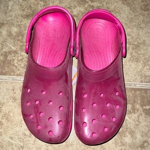 Pink Jelly Clear Translucent Crocs Size 11